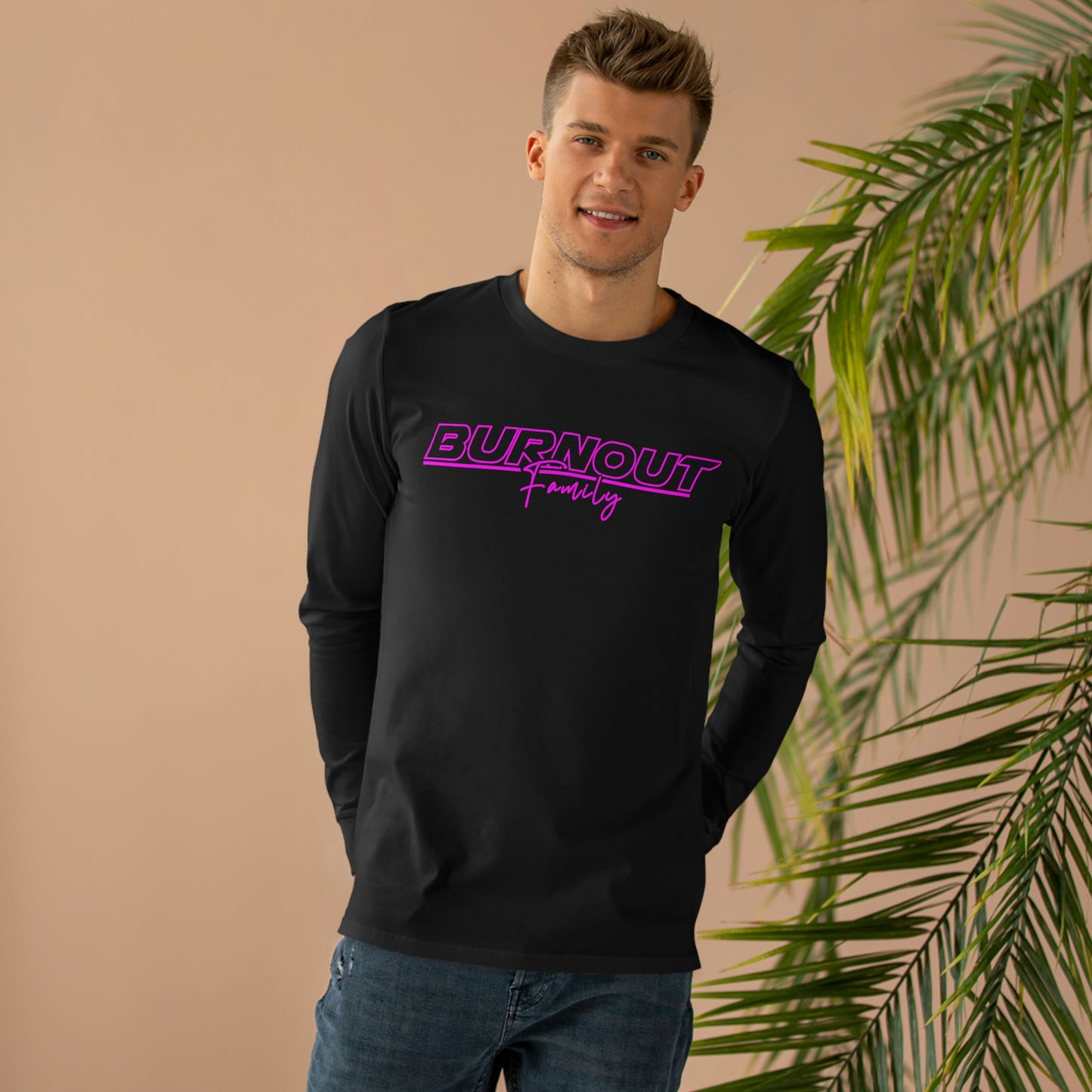 BURNOUT FAMILY - HOT PINK Longsleeve Tee